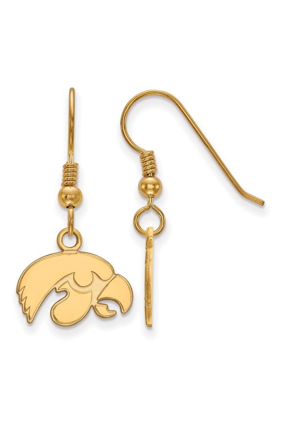 Sterling Silver w/GP LogoArt University of Iowa XS Dangle Earrings Sterling Silver Earrings