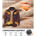 thumbnail image 3 of Xidunhg Men's Long Sleeve Sherpa Lined Shirt Jacket Flannel Plaid Fleece Coats, 3 of 13