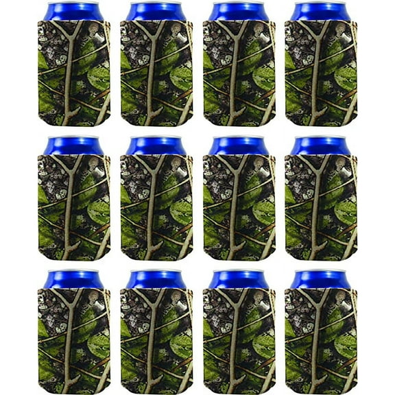 Blank Soft Foam Collapsible Can Coolie (True Life Camo, 12 Pack)