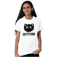 thumbnail image 5 of Cattitude Funny Cat Ladies Pet Lovers Women's Graphic T Shirt Tees Brisco Brands X, 5 of 5
