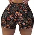 thumbnail image 2 of Fotbe Floral Shorts Sin Costuras – Shorts Deportivos de Cintura Alta para Mujer, Elásticos para Gimnasio, Yoga, Running o Ciclismo-Medium, 2 of 8