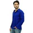 thumbnail image 3 of Atasi Men's Kurta Roll-Over Blue Shirt Collar Neck Ethnic Indian Clothing-XX-Large, 3 of 7