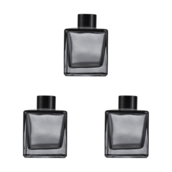 Difusor de vidrio cuadrado vacío Injueey 200 ml Gris humo Juego de difusor de aromaterapia antideslizante