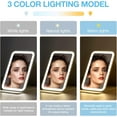thumbnail image 3 of Travel Makeup Mirror &#*.&#Portable LED Lighted Makeup Mirror Rotation Touch Screen Vanity Mirror Color Dimmable Lighting Rechargeable Tabletop Folding Cosmetic Mirro, 3 of 6