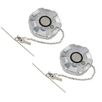 2 Pack 4" Fuel Tank Cap Fits and Rubber Gasket Seal, 13" Safety Chain w/ 8" Bail & Two Keys for Mack/International 9200, 9400, 9600, 9900 Models Replaces OEM 600180, 600181-6