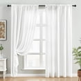 thumbnail image 3 of Non-See-Through Privacy Sheer Curtains Long Panels Sheer Curtains Light Filtering Window Curtains Drapes for Bedroom Living Room, 3 of 3