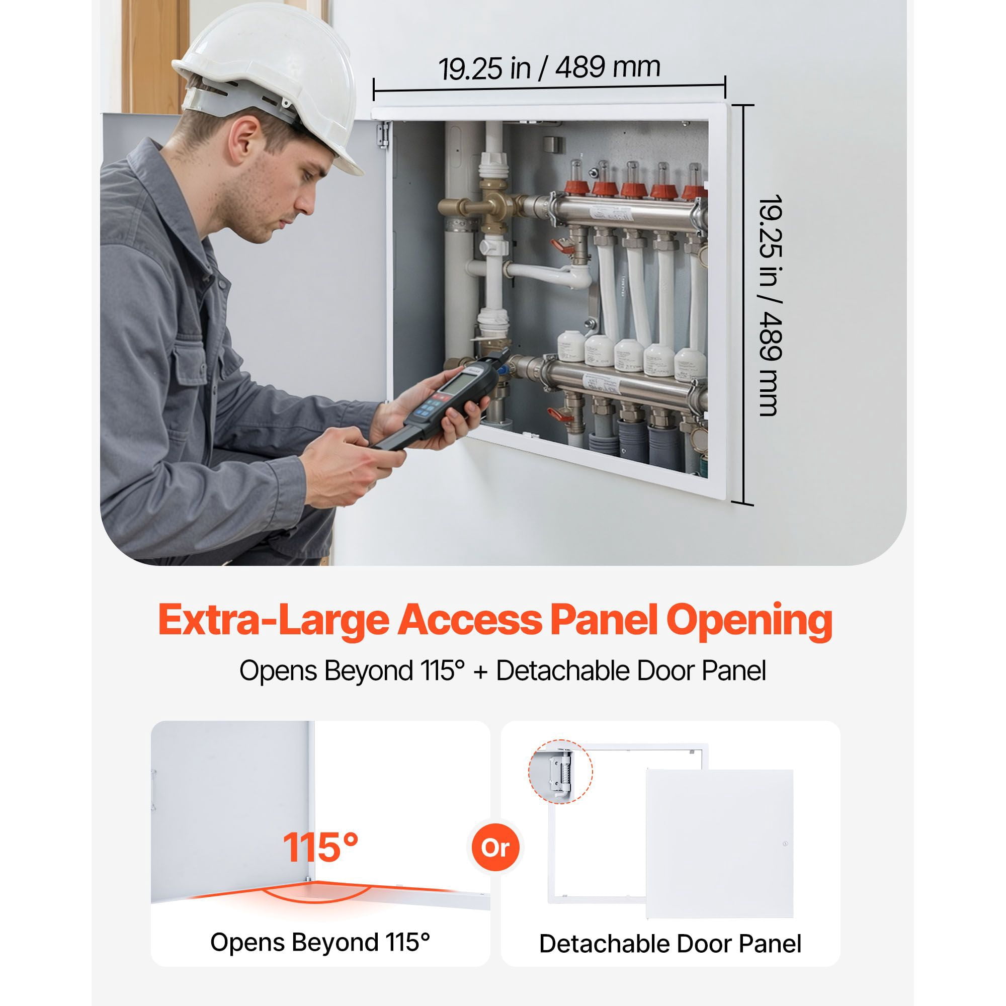 Access Panel for Drywall, 19.2 x 19.2 Inches Galvanized Steel, 18.4 x 18.4 Cutout, Screwdriver Latch, Easy Install, for Ceiling, Plumbing & Electrical Access