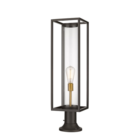 1 Light Outdoor Pier Mounted Fixture Frame Finish Deep Bronze   Outdoor Brass