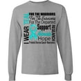 thumbnail image 3 of Inktastic Ovarian Cancer I Wear Teal Ribbon Tribute Long Sleeve T-Shirt, 3 of 5