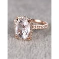 thumbnail image 2 of Limited Time Sale Antique 1.25 carat Morganite and Diamond Engagement Ring in 10k Rose Gold for Women, 2 of 2