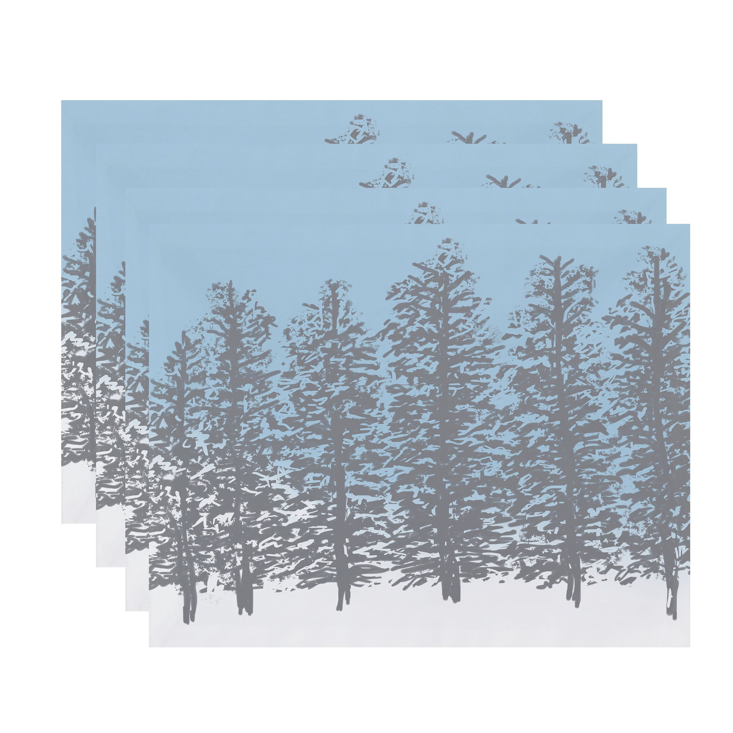 Holiday Essence Hidden Forrest Floral Print Placemats, Set of 4