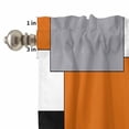 thumbnail image 4 of Abstract Art Curtain Valances Set Orange Black Gray Splice Kitchen Curtains 36&nbsp;inch Length Rod Pocket Valance and Tiers 3 Piece Set Small Bedroom Bathroom Laundry Decor, 4 of 9