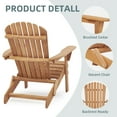 thumbnail image 5 of Outdoor Wooden Folding Adirondack Chair Set of 2 with Pre-Assembled BackRest, Wood Patio Chair for Garden Backyard Porch Pool Deck Firepit, 5 of 8