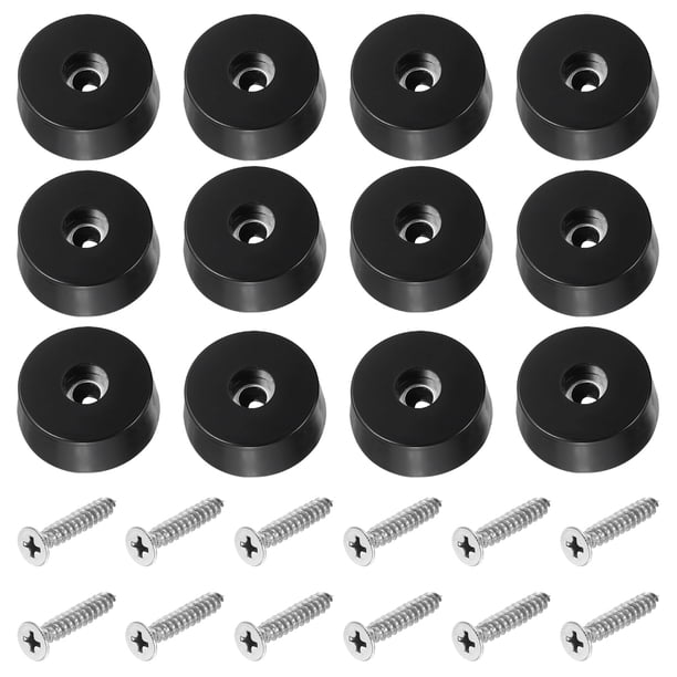 Pies de tabla de cortar Uxcell, 12 paquetes de almohadillas antideslizantes con tornillos de acero inoxidable (0.17"Wx0.35"H)