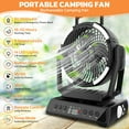 thumbnail image 2 of HOMEYA Camping Fan with Led Light,20000mAH Rechargeable Battery Powered Outdoor Tent Fans,Remote Control Timer Portable Fan Desk Fan, 2 of 9