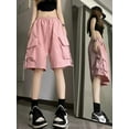 thumbnail image 3 of Zoki Streetwear Hip Hop Cargo Shorts Women Vintage Harajuku High Waist Y2K Short Pants Casual Korean Pockets Bf Shorts Summer, 3 of 5