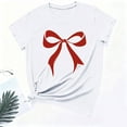 thumbnail image 6 of Kaemgyyd Valentine Shirts for Women Vintage Bow Printed T Shirt Rolled up Short Sleeve Valentines Gift Casual Tee Tops, 6 of 6