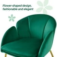 thumbnail image 6 of CRXX Flower Velvet Vanity Chair, Modern Side Chair Armchair with Golden Metal Legs for Living Room/Dressing Room/Bedroom/Home Office/Kitchen, Green, 6 of 10
