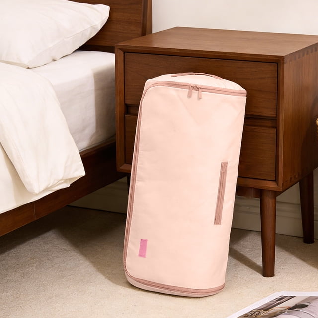 Bolsa de Almacenamiento para Edredones, Gran Capacidad, Organizador de Tela, con Cierre de Cremallera, Incluye Asas, 50 x 24 x 24 cm, para Almacenar Edredones Domésticos, Ropa, Ropa de Cama