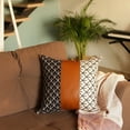 thumbnail image 5 of Set of 2 Brown Solid and Pattern Throw Pillow Covers, 5 of 5