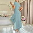 thumbnail image 4 of Uaswgudfs Women's Solid Color Sleepwear Set Casual Long Sleeve 2 - Piece Pajama Loungewear Cozy Knit Comfortable Nightwear, 4 of 5