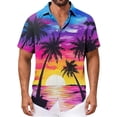thumbnail image 4 of Cllios Hawaiian Shirts for Men Funny Tropical Print Holiday Tops Quick Dry Lapel Collared Short Sleeve T-shirts Cotton Button Down Bowling Shirts with Pocket S-5XL, 4 of 6