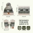 thumbnail image 7 of Vbiger Kids Winter Hat Scarf Glove Set Knit Fleece Lined Beanie Neck Warmer Mittens Ski Set for Toddler Boys Girls 5-10 Years, Gray, 7 of 7