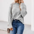 thumbnail image 2 of REDHOTYPE Femmes Col Rond Pull en Tricot en Vrac Casual Pull à Manches Longues Top, 2 of 3