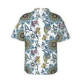 thumbnail image 3 of Balery Flowers and Butterflies Print Men's Hawaiian Shirts Short Sleeve Beach Shirt Relaxed Fit Vacation Button Down Shirts-Large, 3 of 9