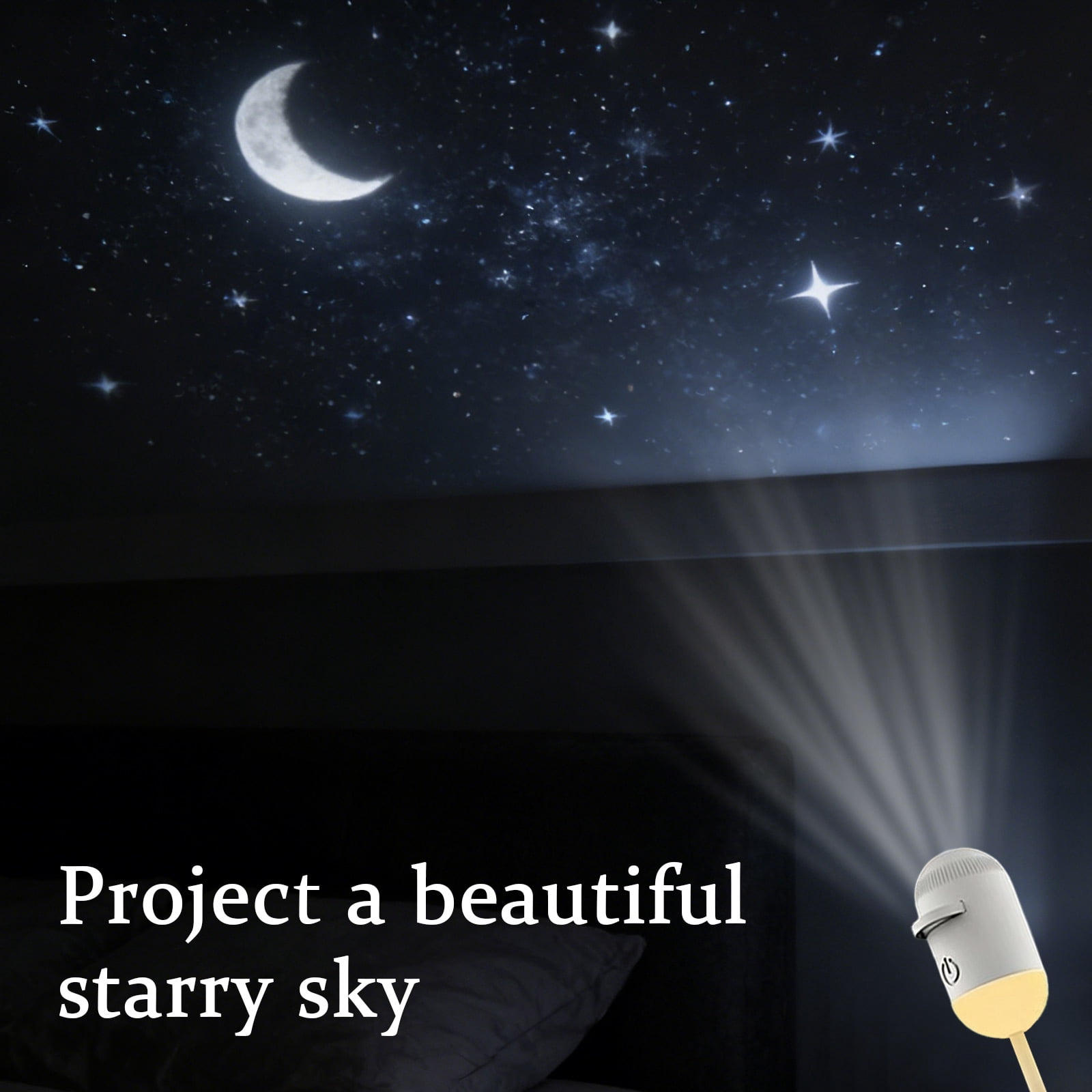 Galaxy Projector, 2-in-1 Star Projector Night Light with 360 Adjustable LED, 6 Interchangeable Films, USB Powered for Bedroom Ceiling