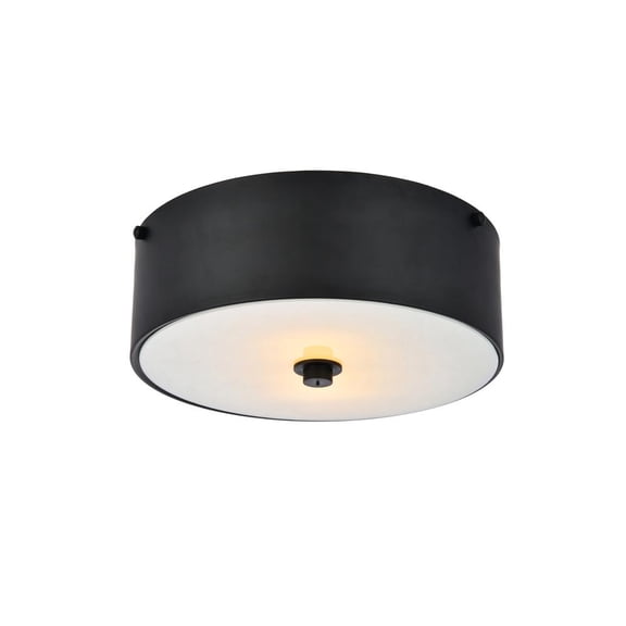 Hazen 2 light 12 inch Flat Black flush mount