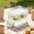 thumbnail image 7 of Beverage Dispenser with Faucet, Double Compartment Drink Dispenser, Cold Drink Pitcher with Lid for Refrigerator, Party Drink Container for Home, Camping, and Outdoor Gatherings, 7 of 7