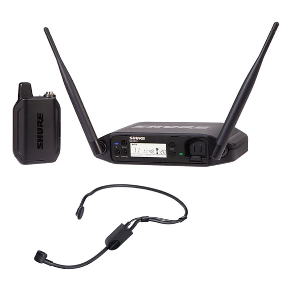Shure GLXD14 /PGA31-Z3 Dual Band Wireless System with GLXD4  Tabletop Receiver, GLXD1  Bodypack Transmitter, & PGA31 Headset Condenser Microphone