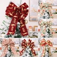 thumbnail image 2 of Christmas Ribbon Bowknot Wired Multi-patterns Thicker Anti-fade DIY Scene Layout Reusable Large Size Xmas Tree Wreath Bow Pendant for Party, 2 of 8