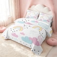 thumbnail image 3 of Erosebridal Cute Rainbow Bed Spread Queen, Kawaii Stars Queen Coverlet Set, Polka Dots Reversible, Soft Pastel, 3-Piece (1 Quilt and 2 Pillowcases), 3 of 7