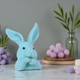 thumbnail image 4 of THHEIC Fuzzy Flocked Bunny Easter Spring Decor Furry Covered Rabbits Figurines Statue Garden Artificial Animal Moss Sculpture for Indoor Table Home Kitchen Shelf Decor, 4 of 9