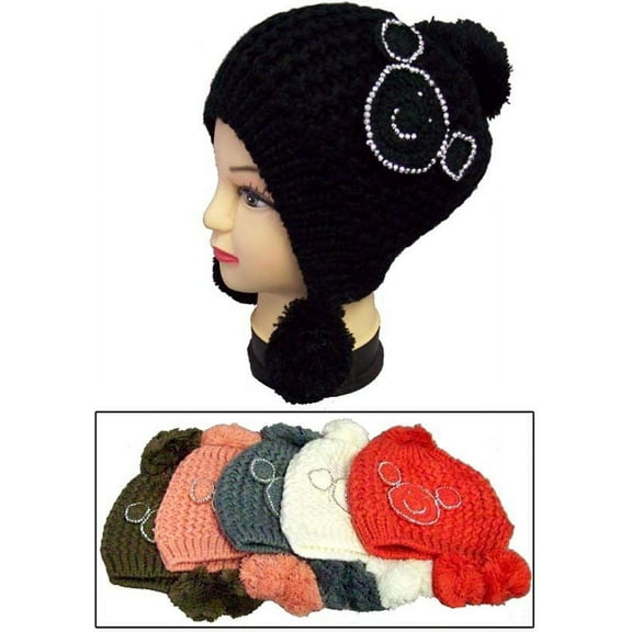 Knitted Winter Caps Winter Hats - Ear Warmers For Women 6 Pc Pack -- FREE USA Shipping--(Wca5)