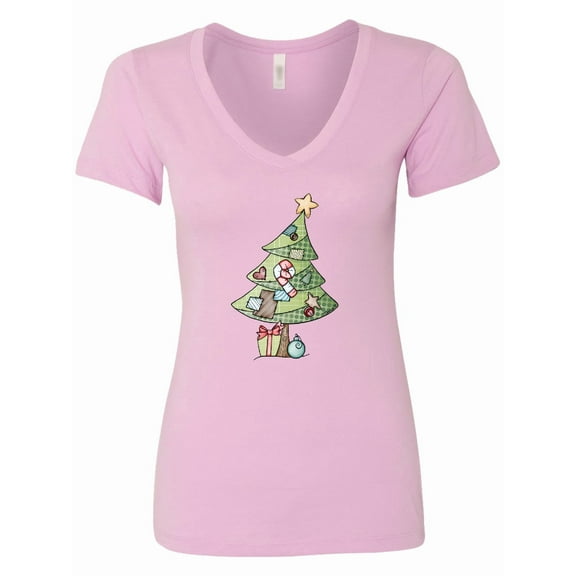Inktastic Christmas Tree Women's V-Neck T-Shirt