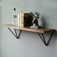 thumbnail image 1 of Set of 2 Mid Century Geometric Prism Metal Triangle Shelf Brackets - Black - Thick - Wall Mount, 1 of 1