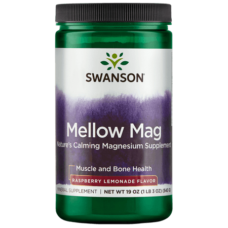 Glucosamine Drink Mix - Swanson Mellow Mag - Raspberry Lemonade 330 mg 19 oz Pwdr