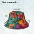 thumbnail image 3 of KLL Butterfly Flower Cascade Bucket Hat for Women Men Packable Travel Beach Sun Hat Outdoor Rave Accessories Reflective Fisherman Cap, 3 of 7