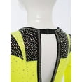 thumbnail image 5 of iixpin Kids Girls Rhinestones Gymnastics Leotard Long Sleeve Figure Skating Bodysuit Lyrical Dancewear Fluorescent Yellow 10, 5 of 7