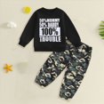 thumbnail image 2 of UAYOTSE Boys Fall Winter Crewneck Letter Print Long Sleeve Sweatshirt and Pants 2-Piece Set Size 4-5 Years, 2 of 4