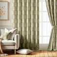 thumbnail image 2 of Vargottam Room Darkening Curtains - Flower Pattern, Set of 2 Panels, 52" x 72" - Grommet-Top Blackout Window/Door Drapes for Bedroom, Nursery & Living Room - Beige, 2 of 9