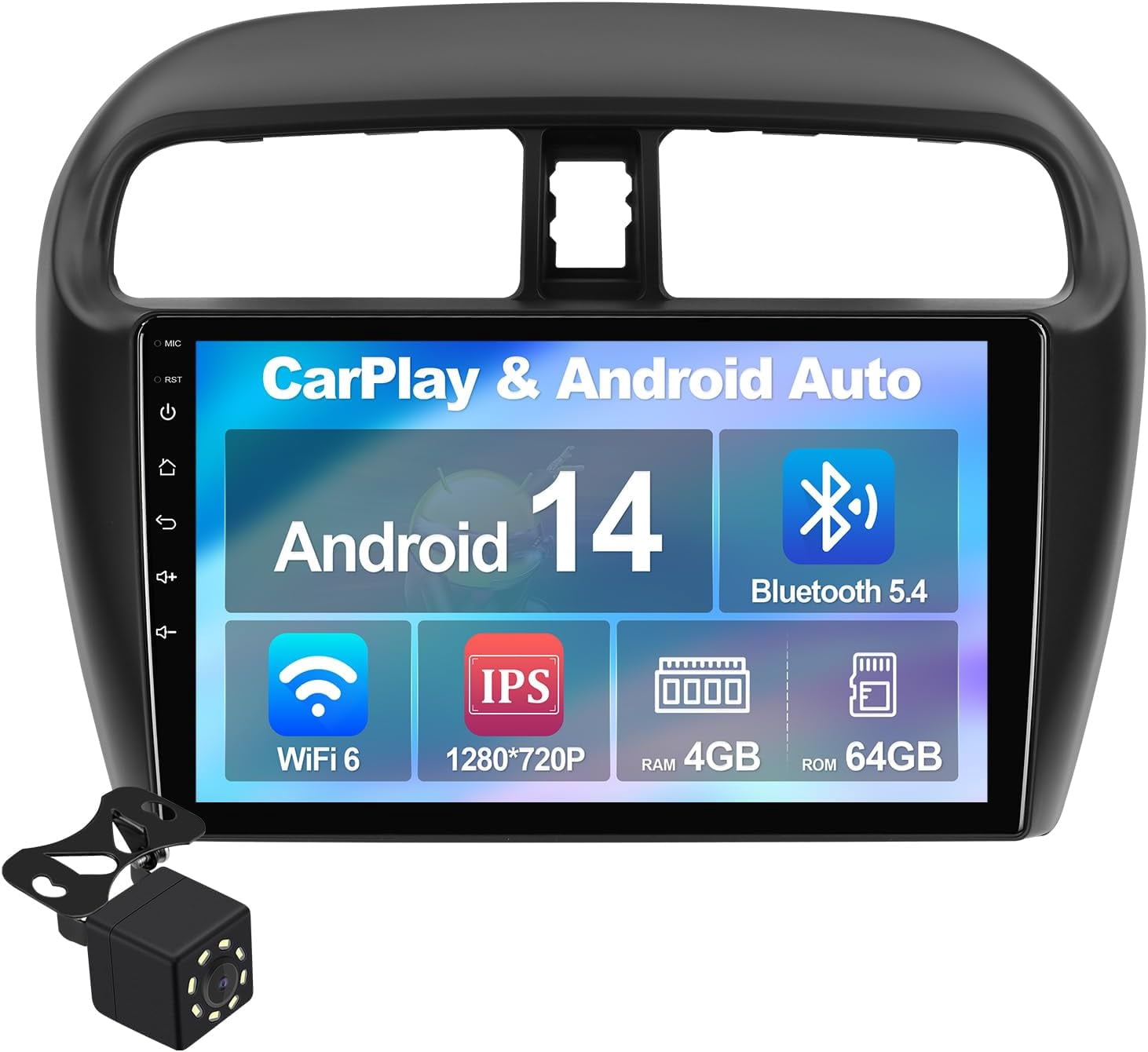 Jensen, Portable Wireless CarPlay Android Auto, 7 inch touchscreen