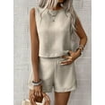 thumbnail image 4 of MORTTIC Women's Summer 2-Piece Outfits, Casual Crewneck Sleeveless Tank Tops and Shorts Lounge Matching Sets, S, 4 of 7