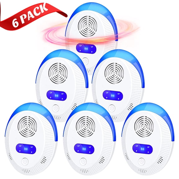 Ultrasonic Pest Repeller 6 Pack, Ultrasonic Pest Repellent, Variable frequency Pest Repeller Plug in Indoor, Pest Control for Insects, Mosquito, Mouse, Bug, Rodents