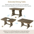 thumbnail image 3 of Royard Oaktree Solid Wood 7-Piece Dining Table Set with 6 Upholstered Chairs, Extendable Rectangular Dining Table with Movable Leaf, Mid-Century Kitchen Table Set for 6, Golden Brown+Gray Cushion, 3 of 7