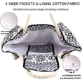 thumbnail image 4 of Extra Large Waterproof Canvas Beach Bag With 4 Inner Pockets Personalized Tote Bag Travel Handbag for Women Beach Travel Gym Swim Holiday Short Trip Weekend Getaway Overnight Gift for Friend Women, 4 of 6