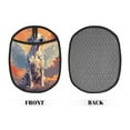 thumbnail image 2 of Pofeuu Colorful Cloud Spotted Dog Print Silicone Pot Mat Mitten With Hanging Loop Heat Resistant Oven Mitts Non-Slip Bbq Baking Smoking Potholders, 2 of 7